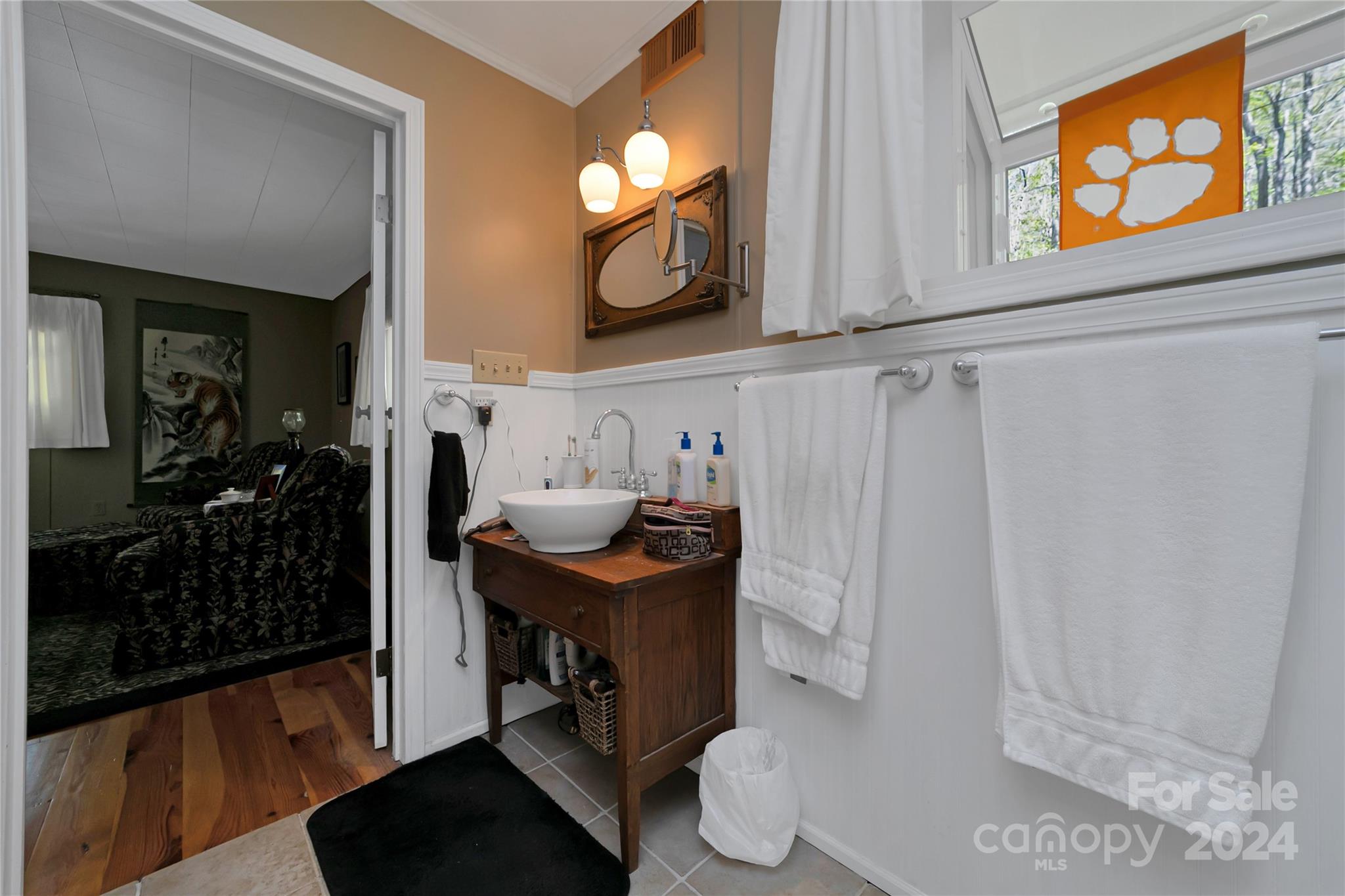 50 Summer Road Cedar Mountain, NC 28718 - Photo 22 of 41 a bathroom with a sink a mirror and a shower