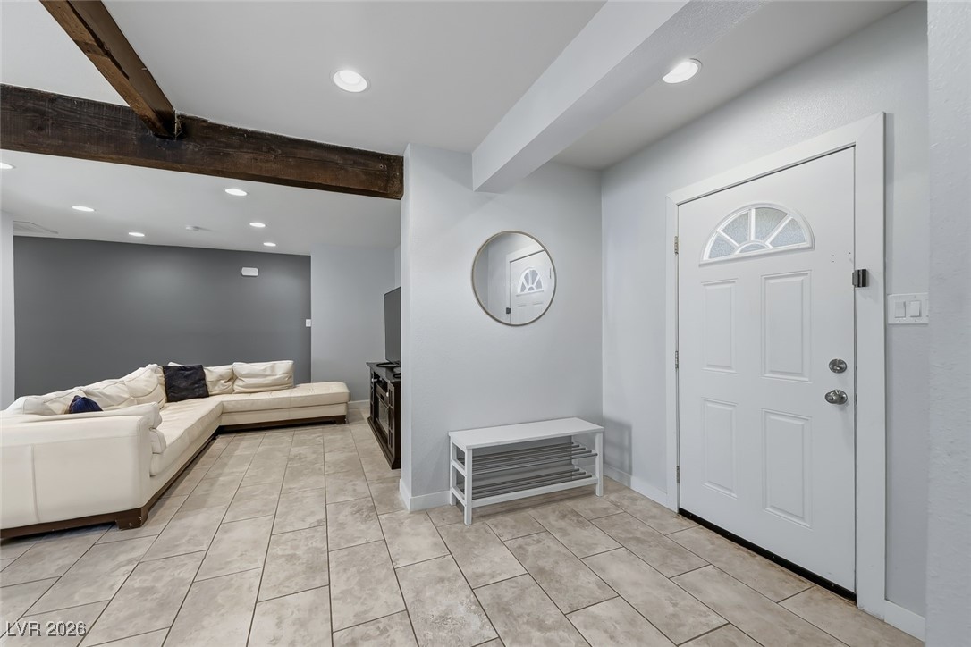 111 Copper Street Henderson, NV 89015 - Photo 29 of 47 Entryway with beam ceiling and recessed lighting