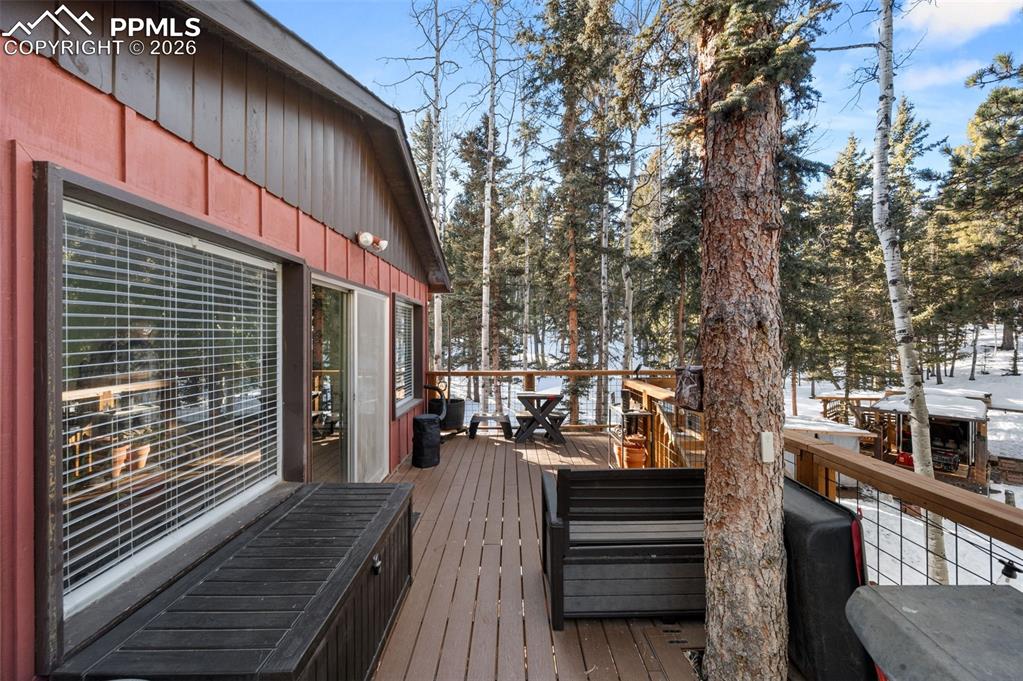 267 Kutsu Ridge Road Florissant, CO 80816 - Photo 21 of 26 a view of a chairs and tables in the balcony