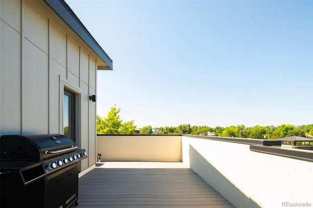 a view of balcony with hardwood