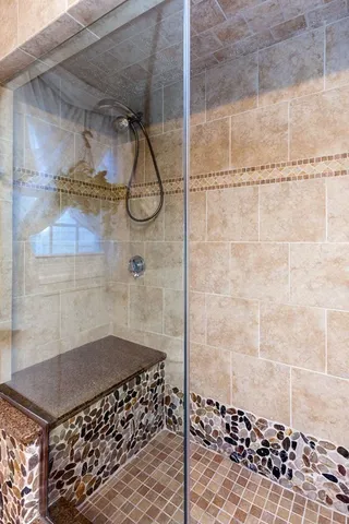 a bathroom with a shower