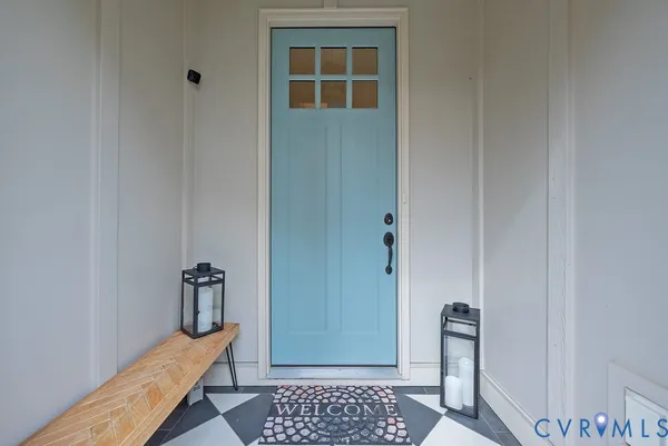 a view of room with door