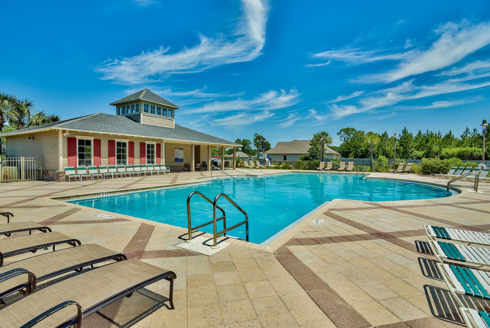 446 Pin Oak Loop Santa Rosa Beach, FL 32459 - Photo 39 of 48 a view of an house with swimming pool and outdoor space