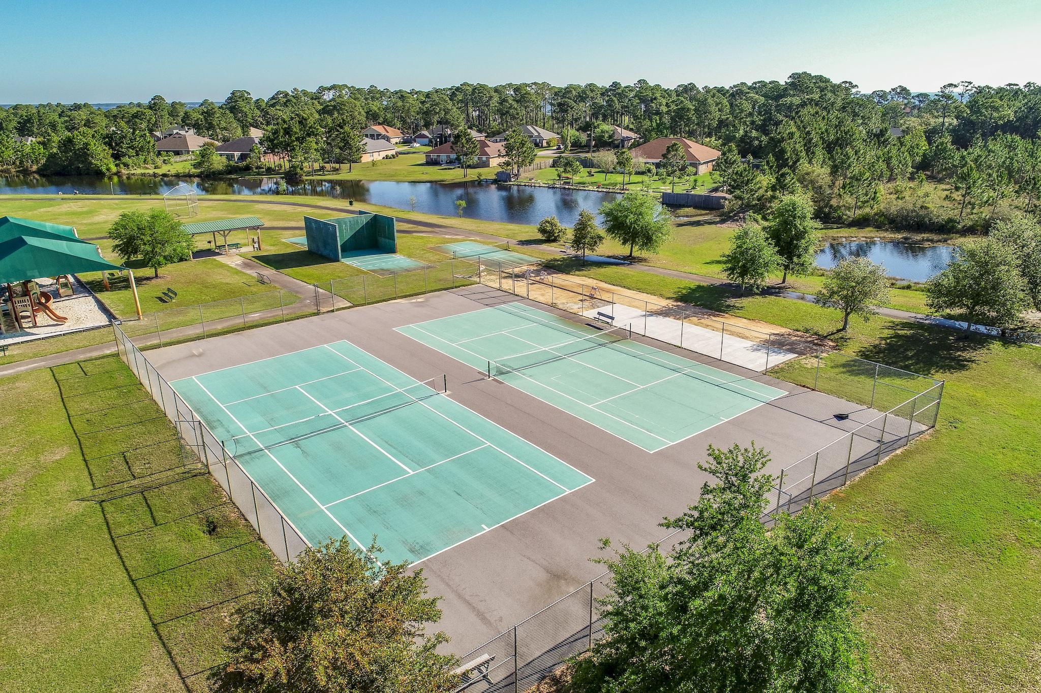 446 Pin Oak Loop Santa Rosa Beach, FL 32459 - Photo 44 of 48 an aerial view of tennis court