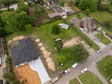 an aerial view of a house
