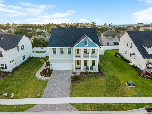 an aerial view of a house