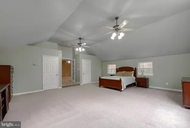 a view of a room with shelves
