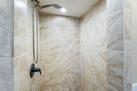 a bathroom with a shower