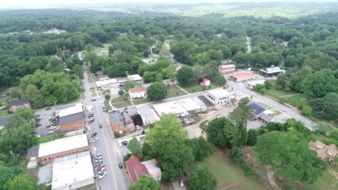 204 East Main Street Pendleton, SC 29670 - Photo 7 of 23 Town Square as seen by drone from
house