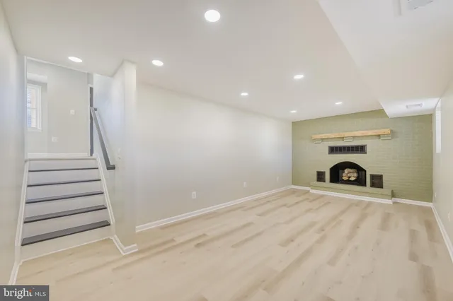 a view of a livingroom with a fireplace