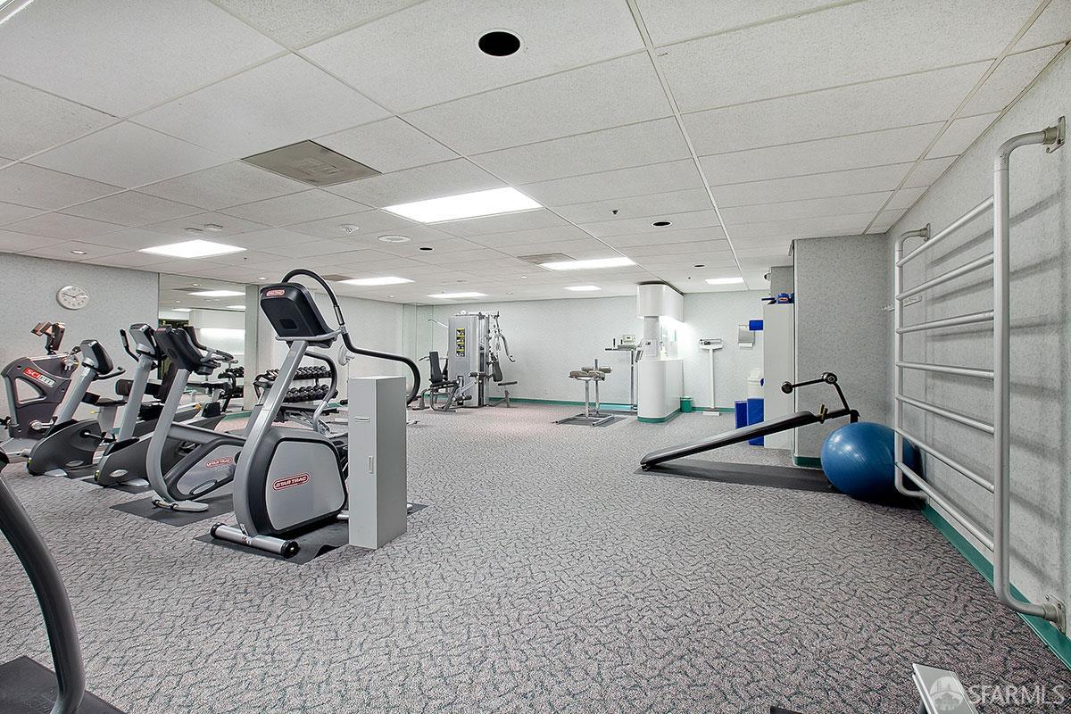 601 Van Ness Avenue, Unit 750 San Francisco, CA 94102 - Photo 36 of 37 a view of a room with gym equipment