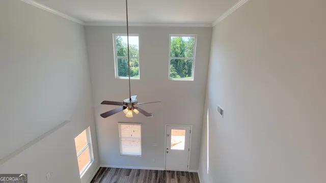a view of a livingroom with a window