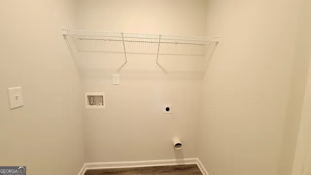 a view of small space with empty racks