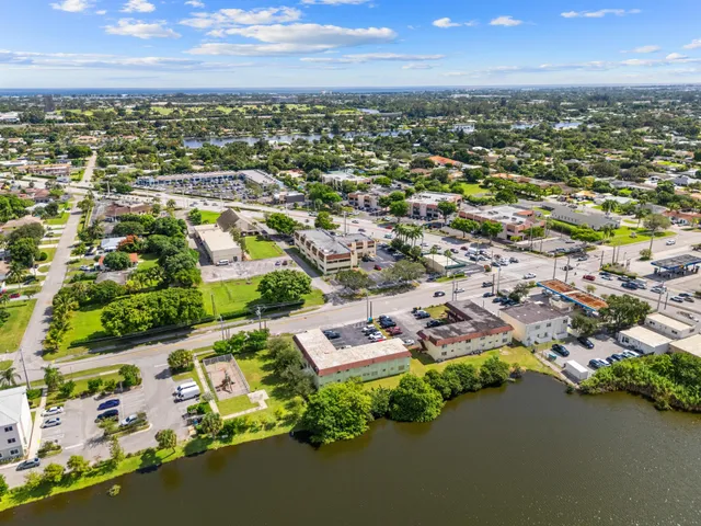a view of a city with ocean view