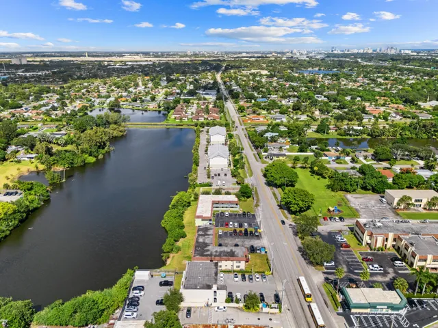 an aerial view of a city