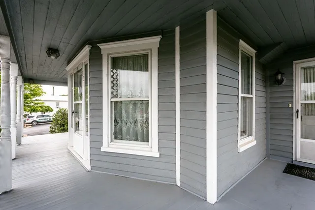 a view of a park with a slide
