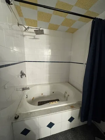 a bathroom with a sink and a shower
