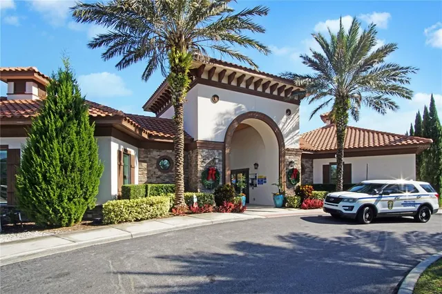 a view of a park with slide