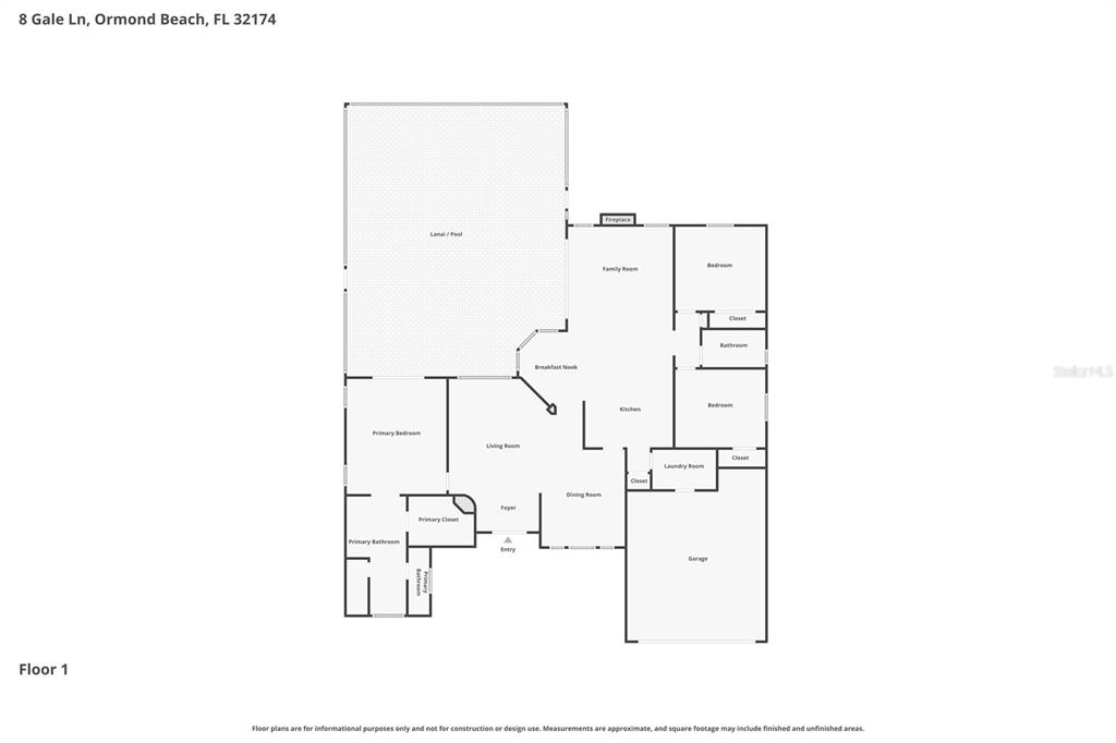 8 Gale Lane Ormond Beach, FL 32174 - Photo 58 of 77 a picture of floor plan