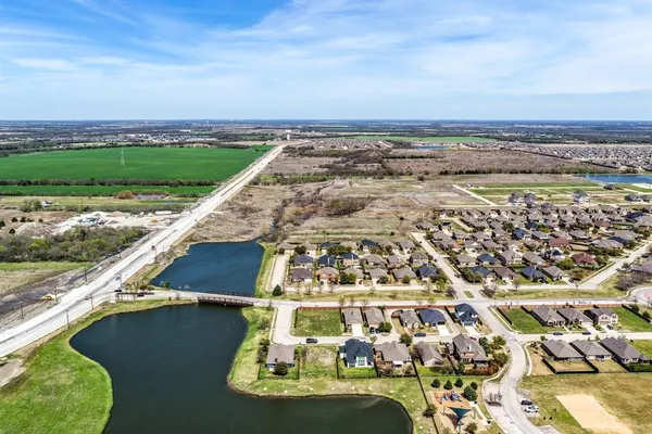 an aerial view of a residential building