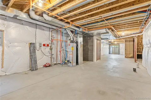 a view of a room with wooden walls