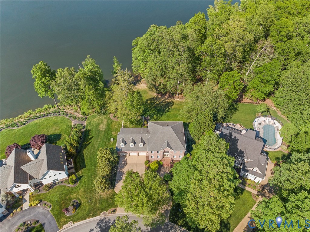 5213 Clipper Cove Road Midlothian, VA 23112 - Photo 68 of 73 Aerial view of the property featuring a large body