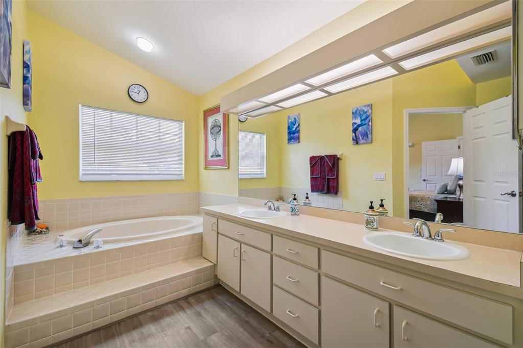 12728 Flamingo Parkway Spring Hill, FL 34610 - Photo 35 of 54 a bathroom with a tub sink and mirror