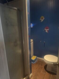 114 North Ave O Post, TX 79356 - Photo 21 of 43 a bathroom with a toilet and a shower