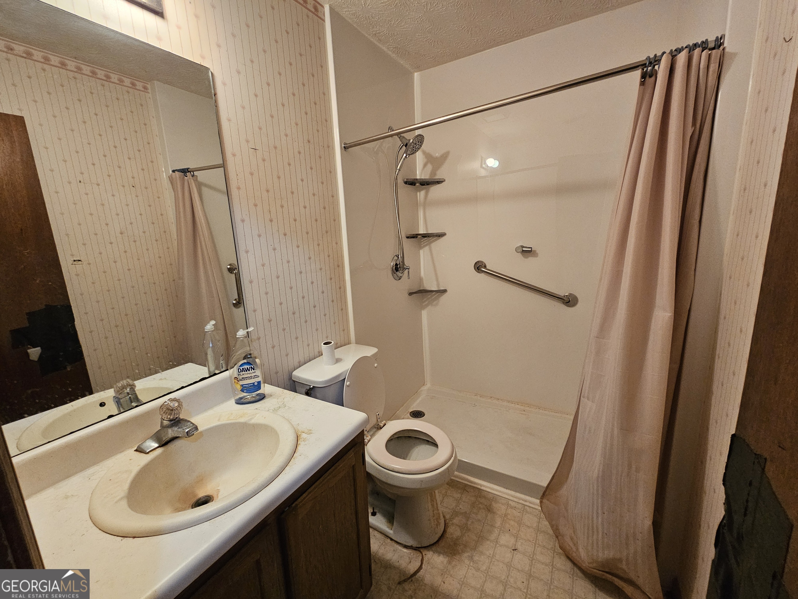 1596 Bonanza Church Road Jonesboro, GA 30236 - Photo 11 of 30 a bathroom with a sink a toilet and a mirror