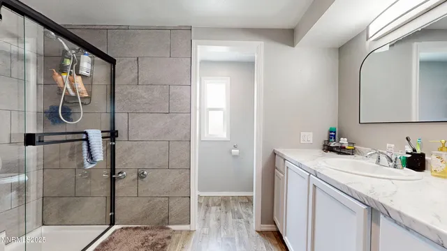 a bathroom with a shower