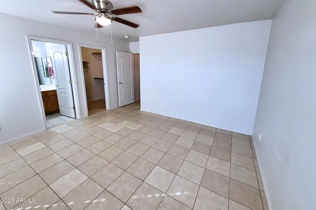 an empty room with closet