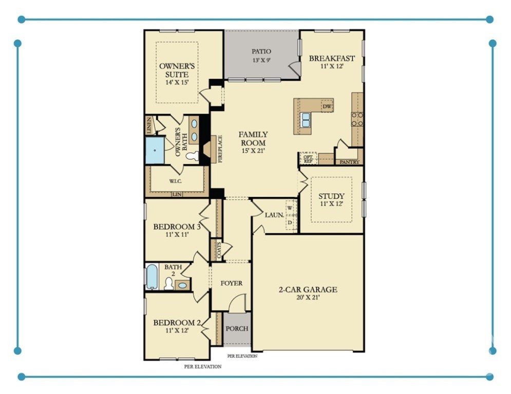 762 Blue Moon Crossing Pooler, GA 31322 - Photo 31 of 31 *Floor Plan Rendering Schematic for Reference Purp