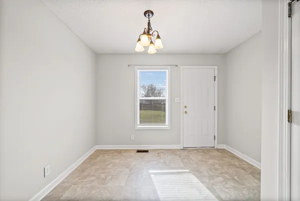 a view of an entryway in a room