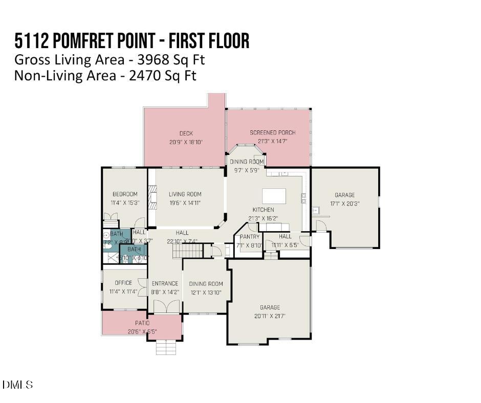 5112 Pomfret Point Raleigh, NC 27612 - Photo 59 of 61 5112 Pomfret 1st Floor Plan