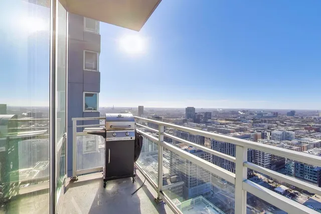 a view of city from balcony