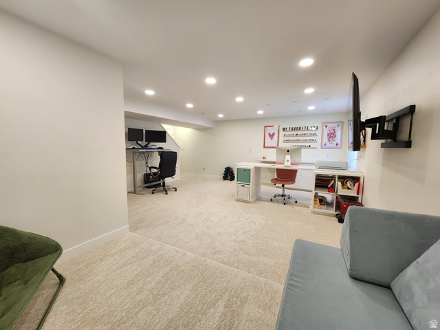 1736 East Fall Street Eagle Mountain, UT 84005 - Photo 21 of 30 Office space featuring recessed lighting and light colored carpet