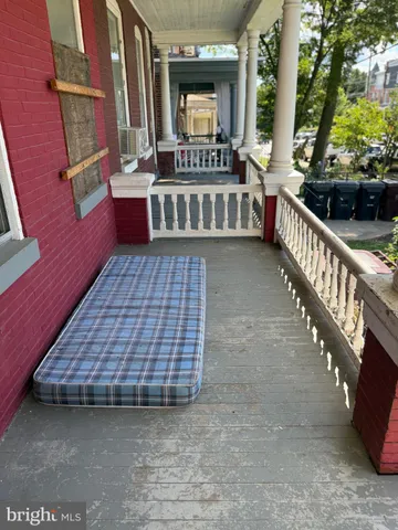 an empty room with sliding door