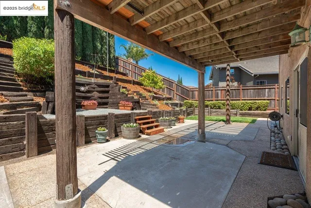 an aerial view of a house having outdoor space