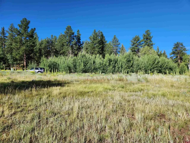 a view of a lake with a house in the background