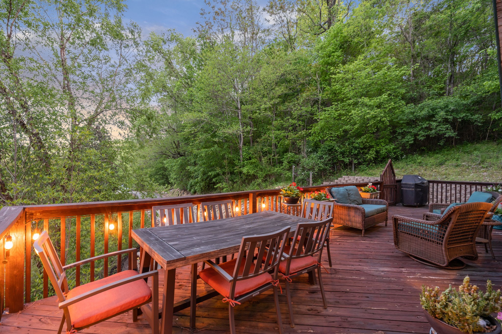3779 Raleigh-Elam Road Santa Fe, TN 38482 - Photo 6 of 63 a view of a roof deck with table and chairs with wooden floor and fence
