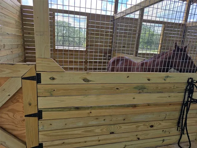 a view of a door with a chair