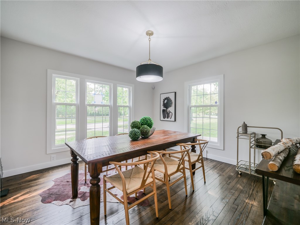 14160 Onaway Road Cleveland, OH 44120 - Photo 25 of 35 Dining space with dark hardwood / wood-style floors and a wealth of natural light