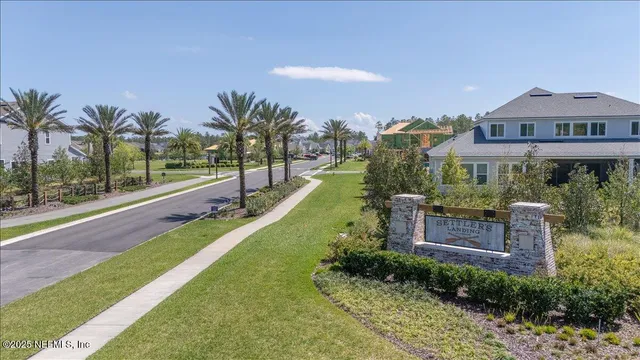 a view of a city from a garden