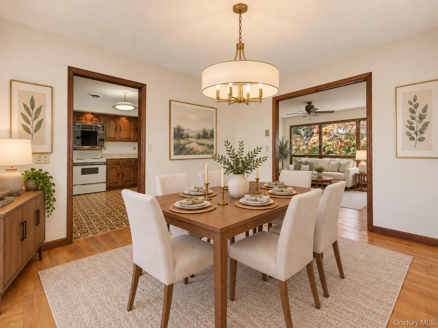 214 Starr Ridge Road Brewster, NY 10509 - Photo 12 of 37 Dining room featuring sliders to deck and hard wood floors / Virtually Staged