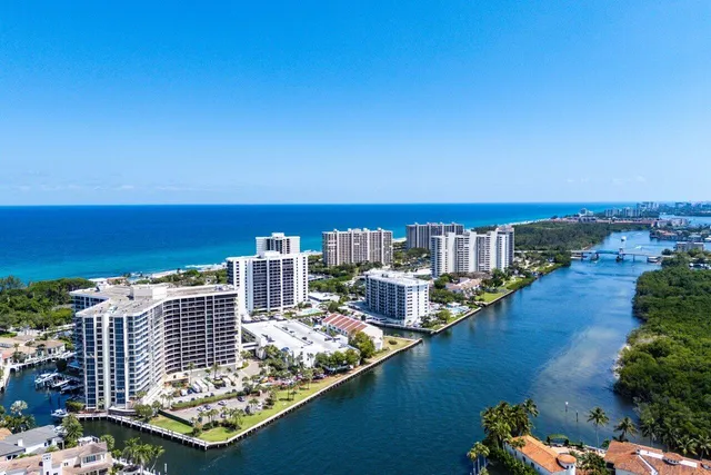 a view of city with ocean view