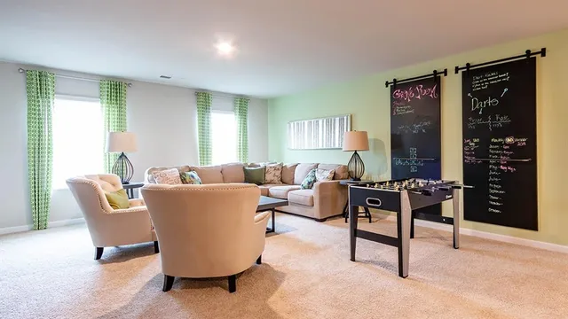 a utility room with a fan and a shower