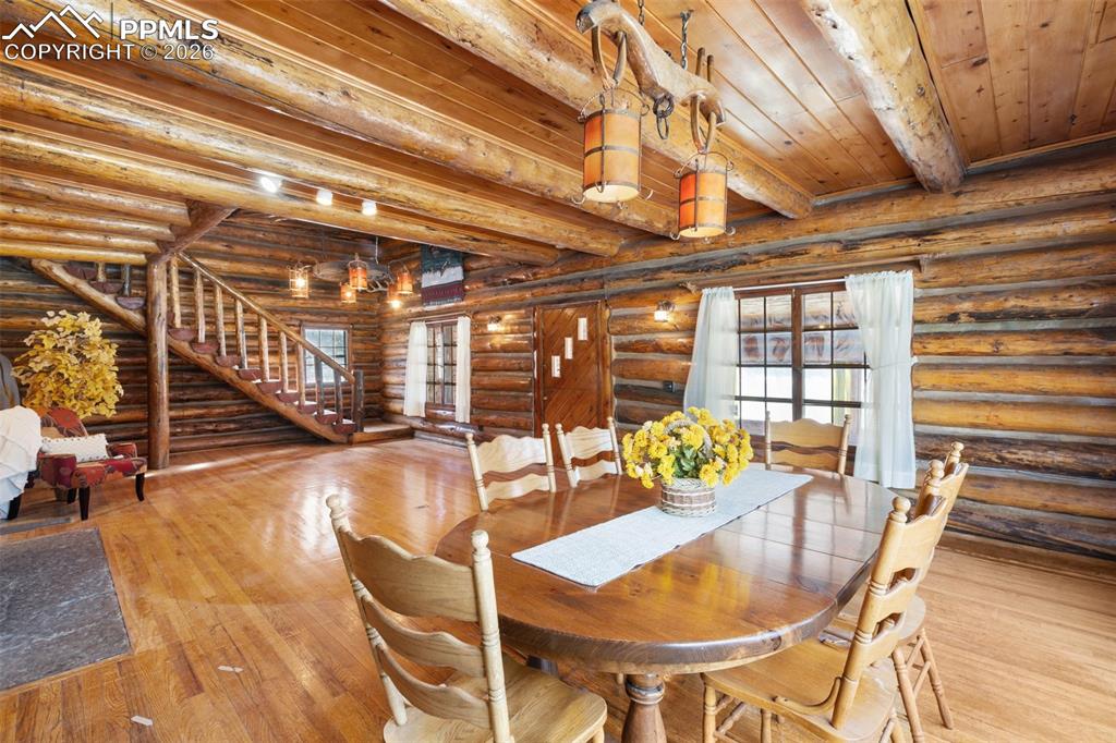 2300 Rampart Range Road Woodland Park, CO 80863 - Photo 8 of 45 a dining room with furniture