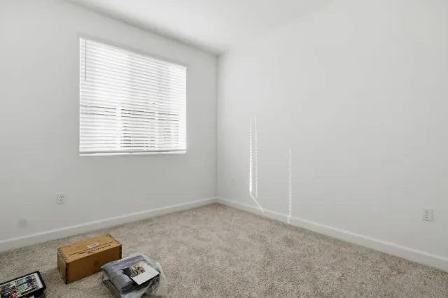 an empty room with a window