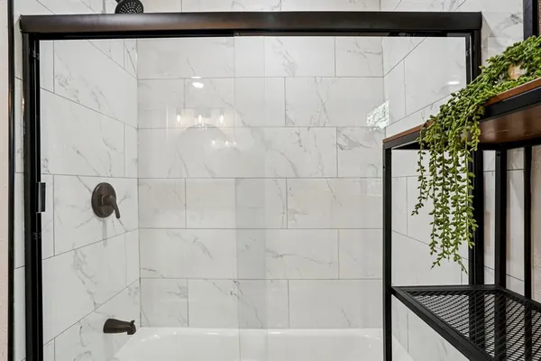 a bathroom with a shower