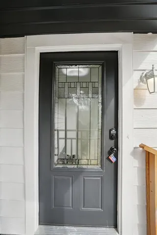 a bathroom with a sink and mirror